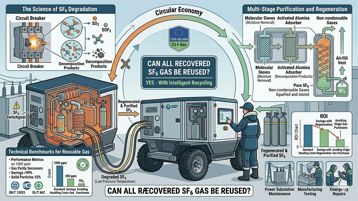 Can All Recovered SF6 Gas Be Reused? Ensuring Compliance and Quality with Advanced SF6 Gas Recycling Machines