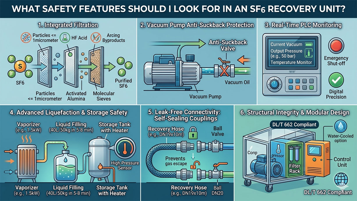 What Safety Features Should I Look For in an SF6 Recovery Unit