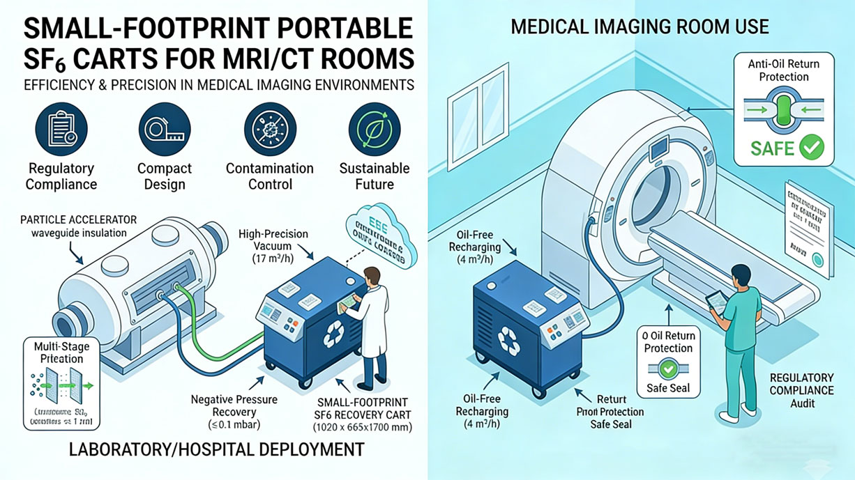 Small-Footprint Portable SF6 Carts for MRI/CT Rooms