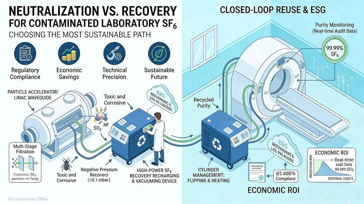 Neutralization vs. Recovery for contaminated laboratory SF6