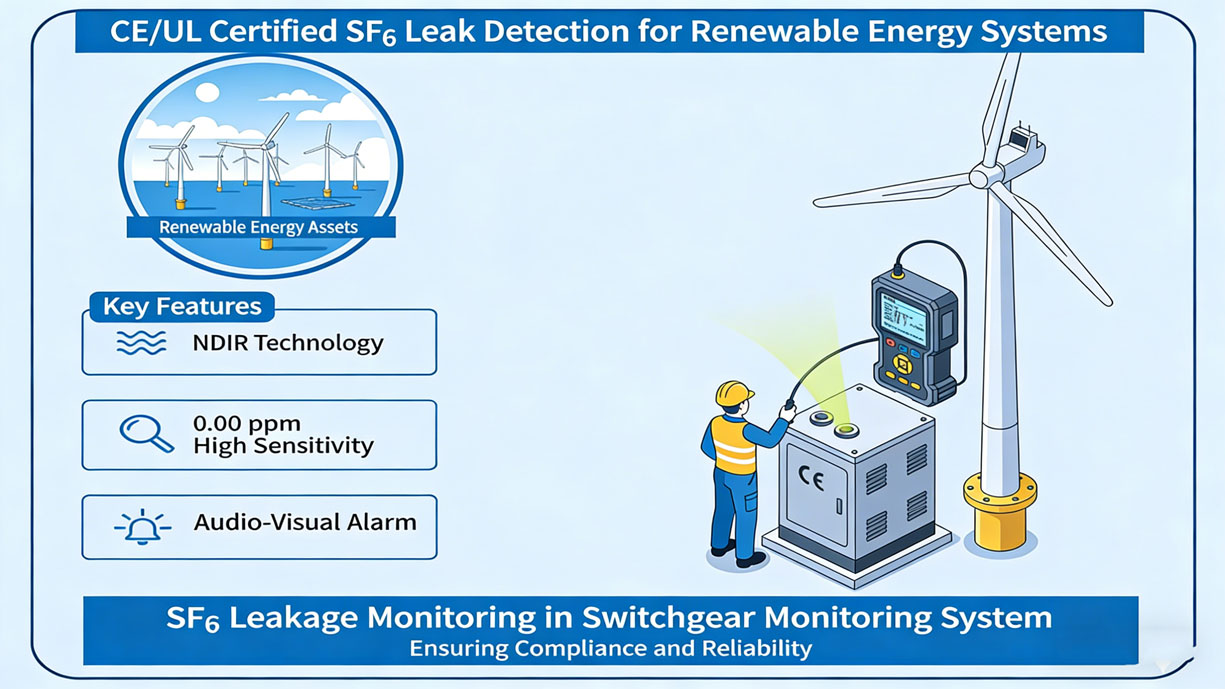 Protect your renewable assets with CE/UL certified SF6 leak detection.
