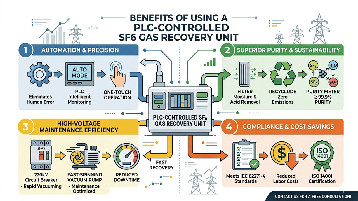 What are the Benefits of Using a PLC-Controlled SF6 Gas Recovery Unit?