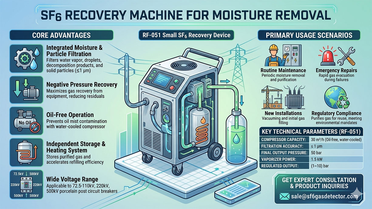 Best SF6 Recovery Machine for Moisture Removal | RF-051 Guide