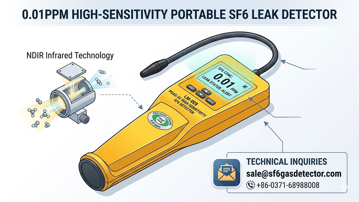 Portable SF6 Leak Detector 0.01ppm Sensitivity Manufacturer
