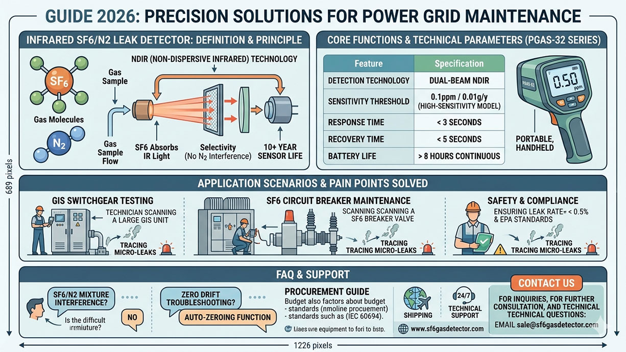 Infrared SF6/N2 Leak Detector Price Guide 2026: Precision Solutions for Power Grid Maintenance
