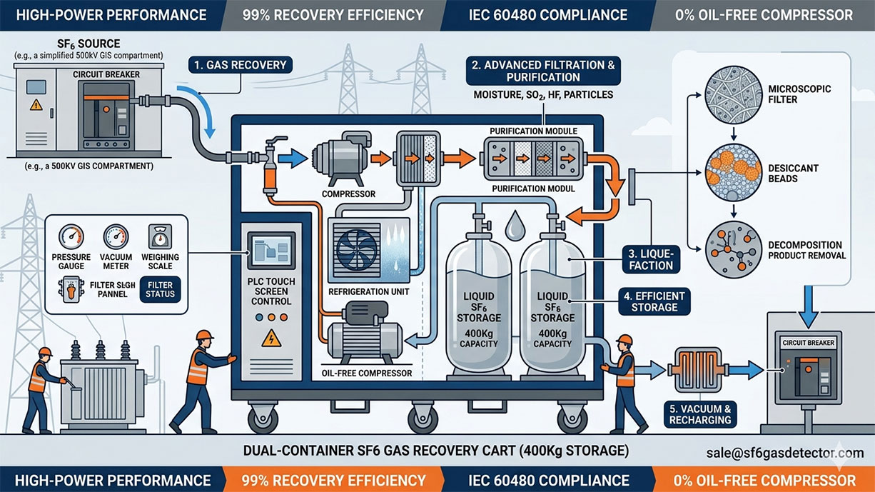 Ultimate Guide to the Dual-Container SF6 Gas Recovery Cart with 400kg Storage