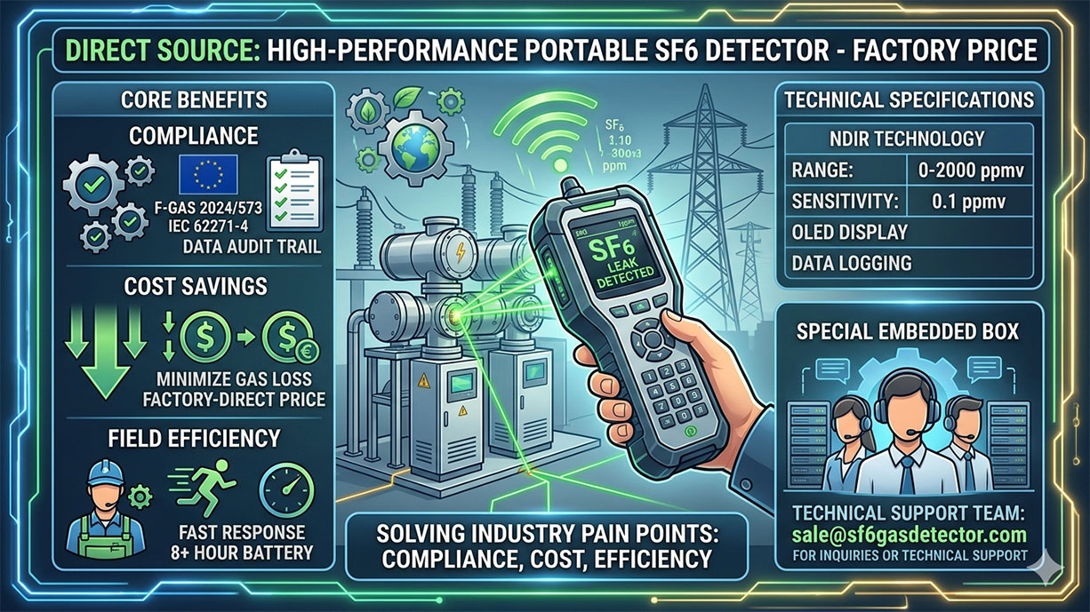 High-Performance Portable SF6 Detector: Factory Direct Pricing for Global Utilities