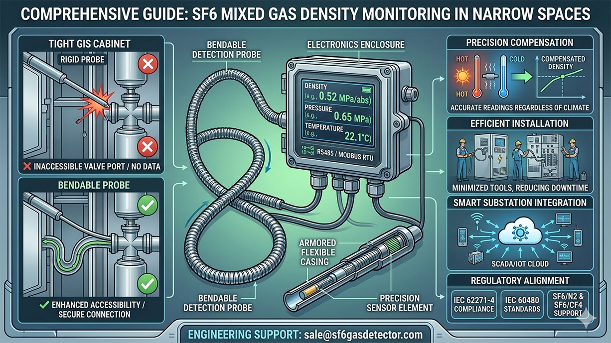 SF6 Mixed Gas Density Monitoring Device with Bendable Detection Probe: 2026 Guide for Power Infrastructure