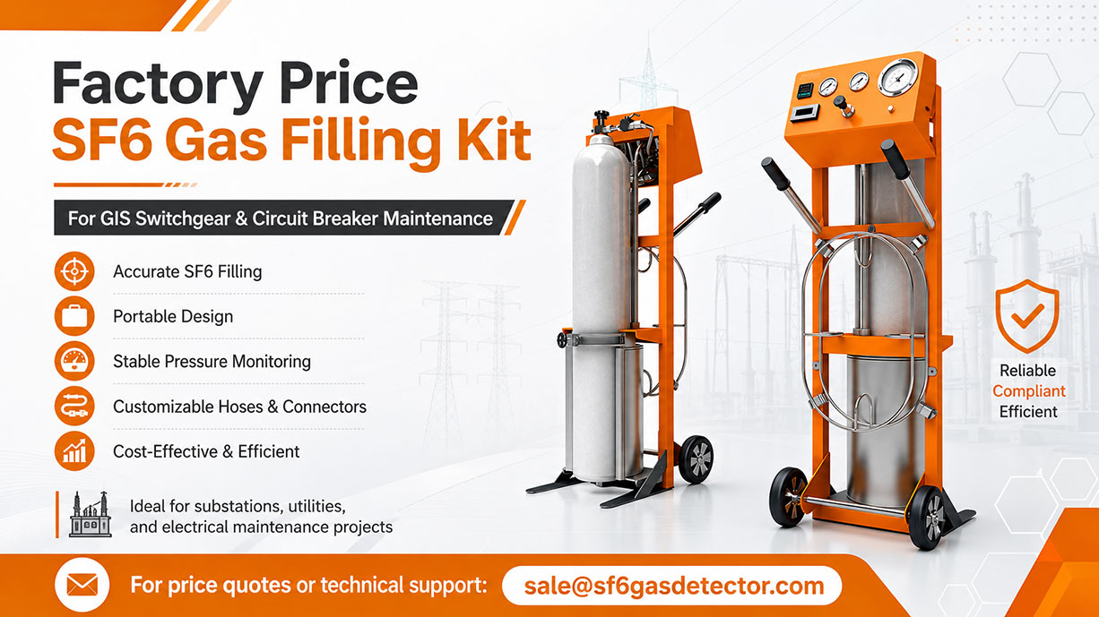 Factory Price SF6 Gas Filling Kit for GIS Switchgear Maintenance