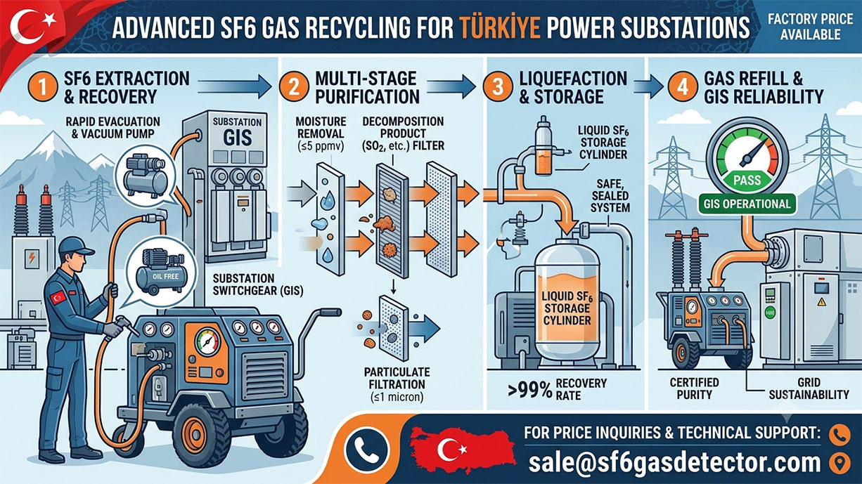 Factory Price SF6 Gas Recycling Machine for Power Substations Türkiye