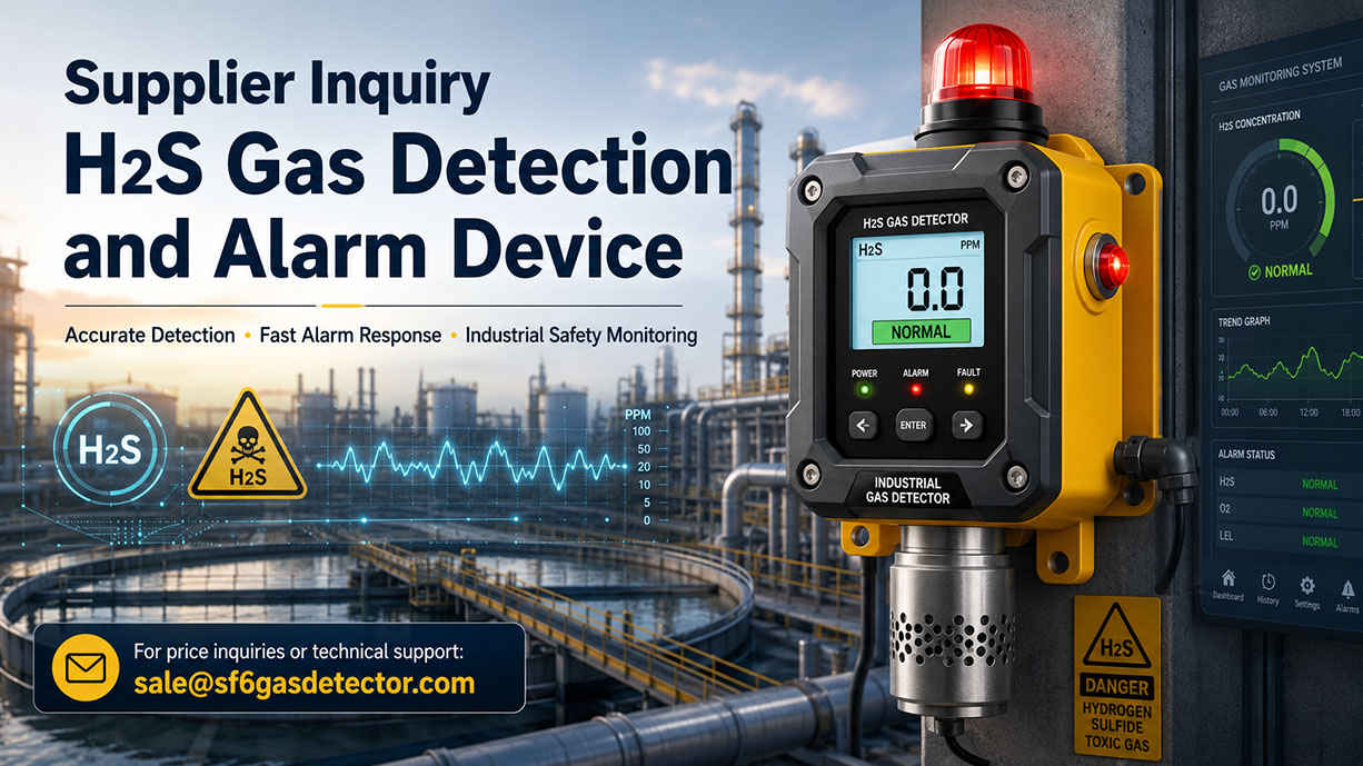 Supplier Inquiry H2S Gas Detection and Alarm Device | Industrial H2S Safety Monitor