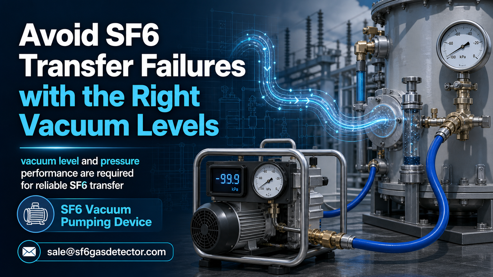 SF6 Vacuum Pumping Device gauges showing proper vacuum level for reliable gas transfer