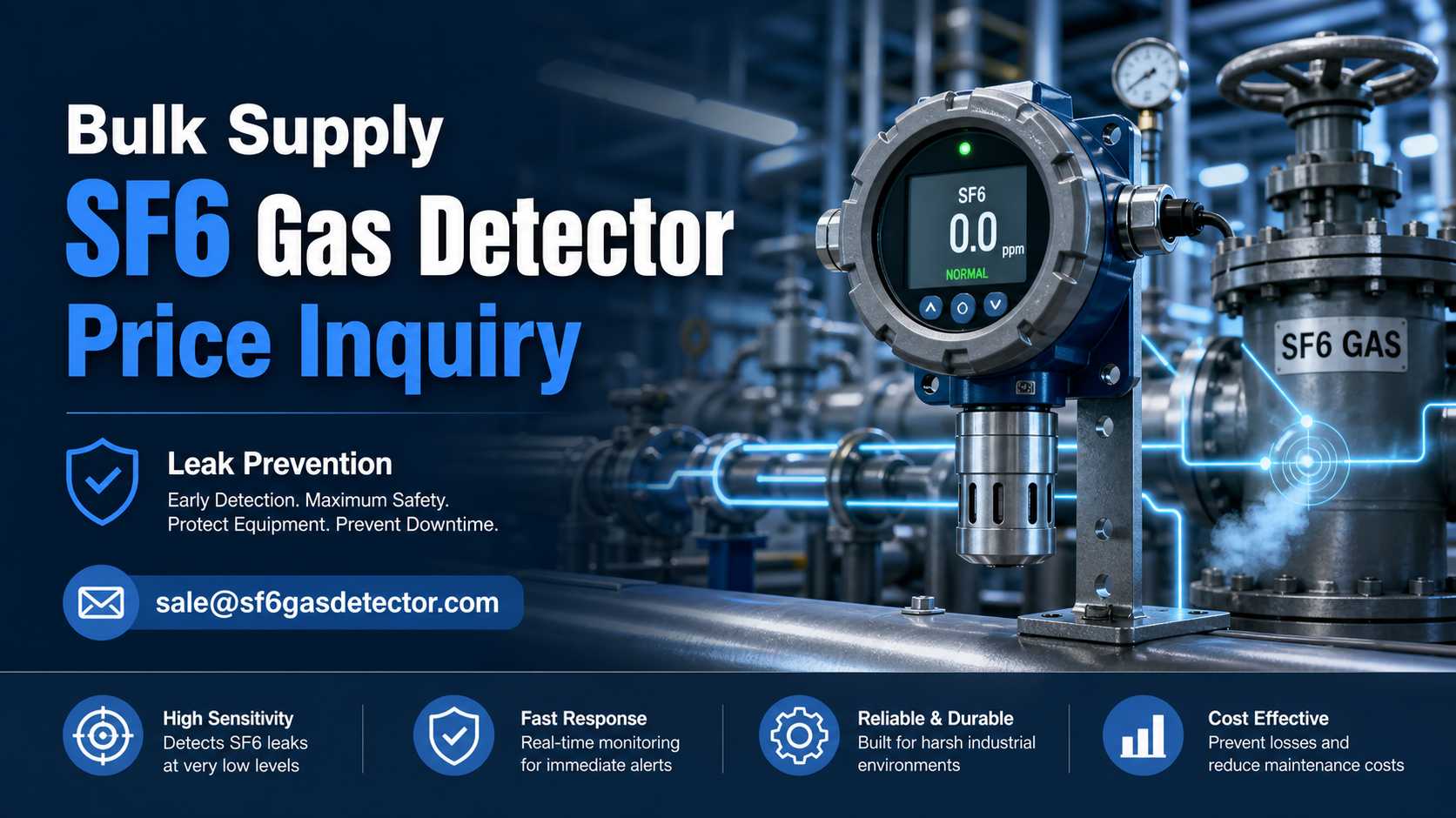 Bulk supply SF6 gas detector price inquiry for leak prevention in industrial gas monitoring