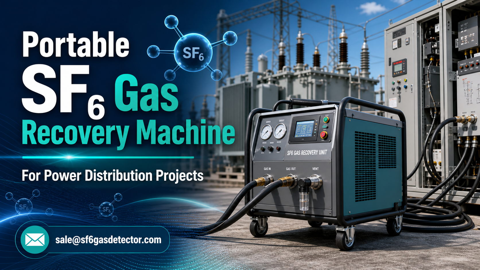 Portable SF6 gas recovery machine for power distribution projects, supplier inquiry equipment