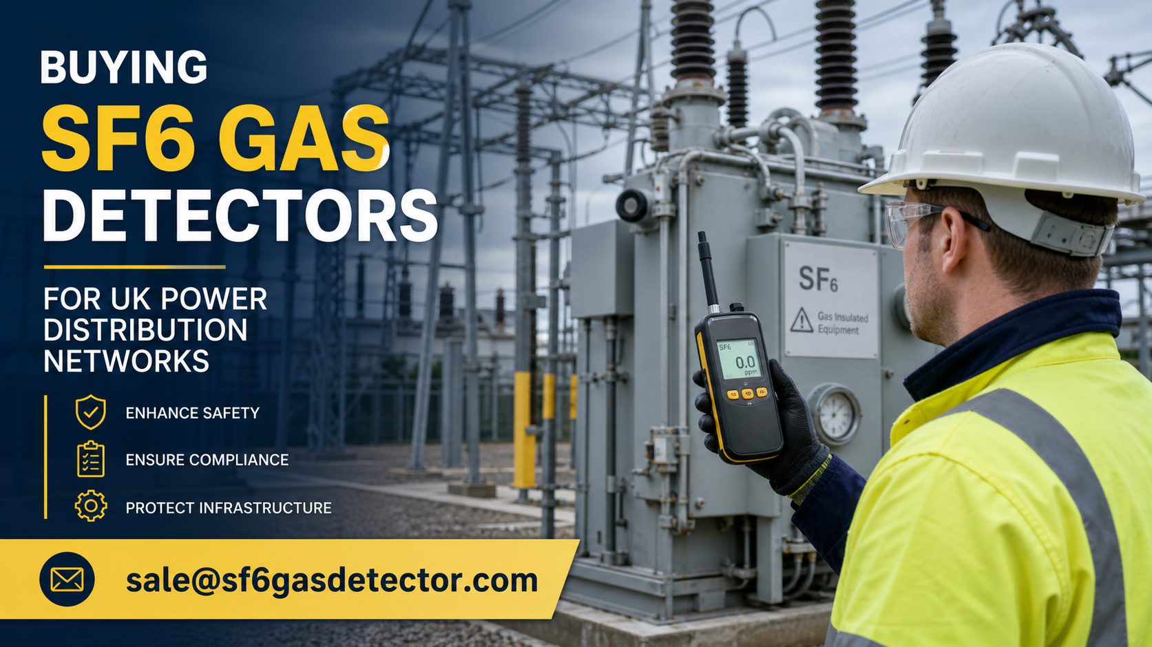SF6 gas detector monitoring equipment for UK power distribution networks