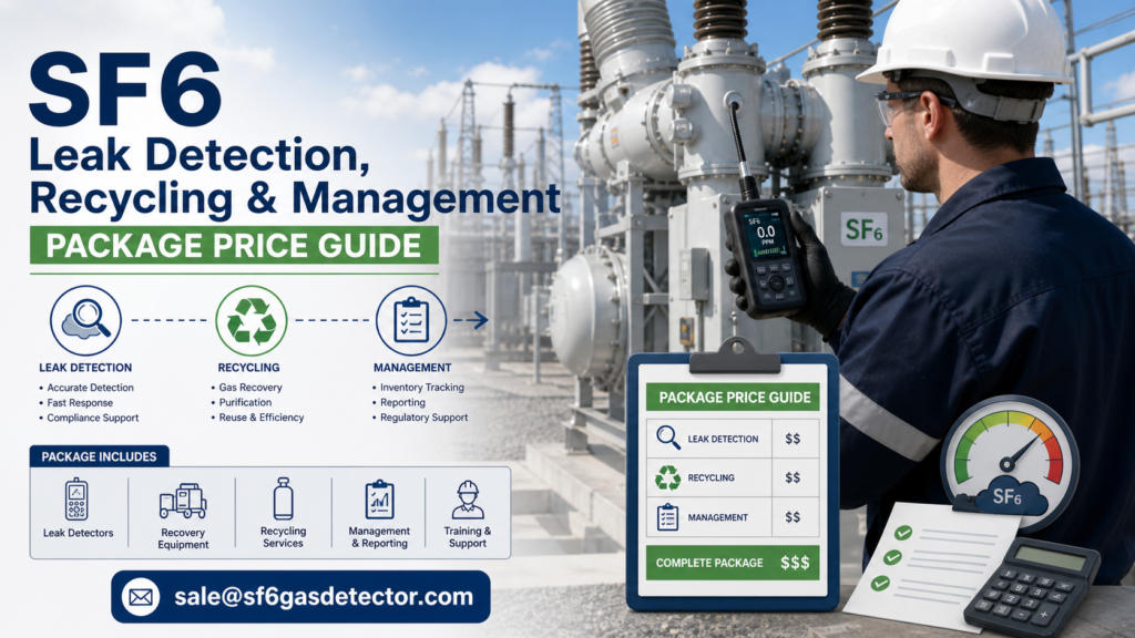 SF6 gas leak detection, recycling and management equipment package