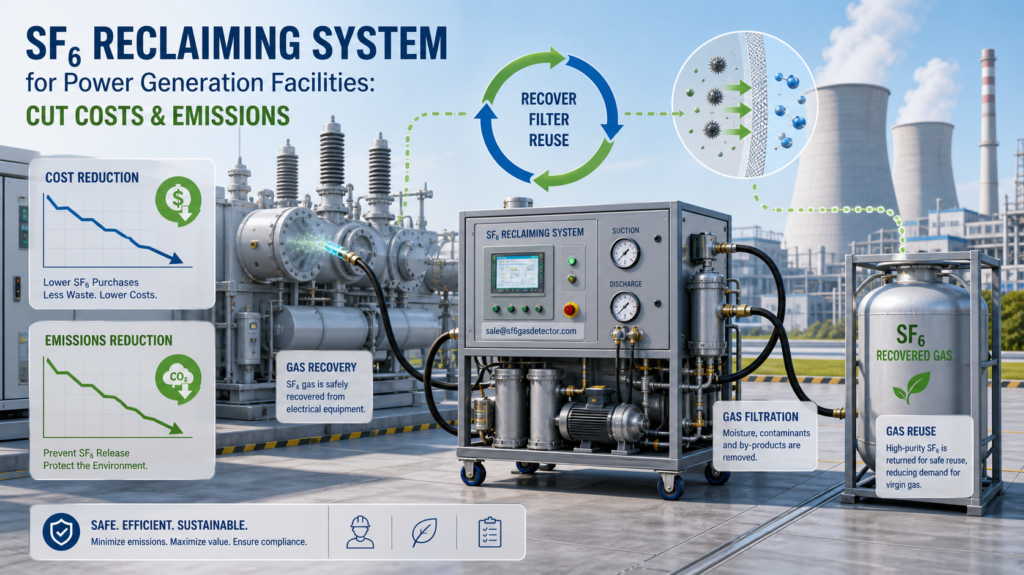 SF6 gas reclaiming equipment supporting lower emissions and costs at power generation facilities
